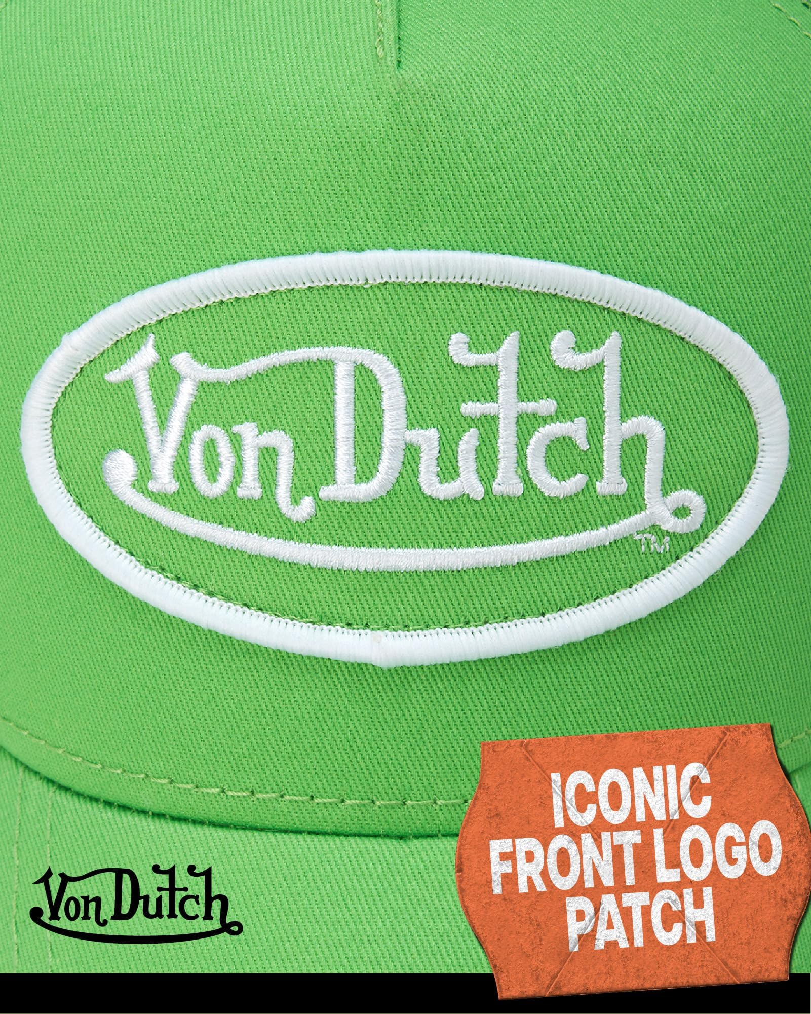 Von Dutch Unisex Trucker Hat - Retro Classic Solid Color Mesh Back Snapback Baseball Cap for Men & Women.