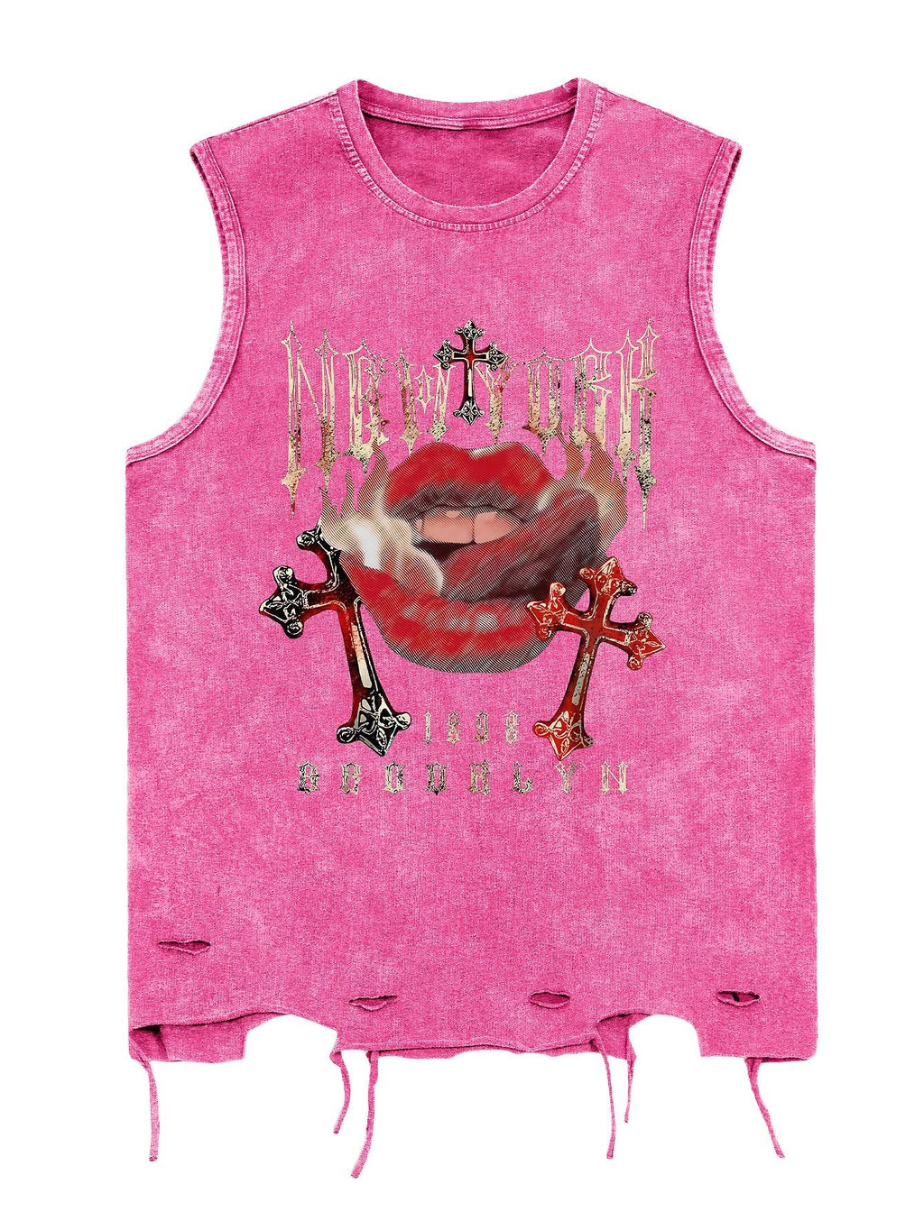 Verdusa Men's Graphic Tees Y2k Grunge Distressed Tee Summer Shirt Sreetwear
