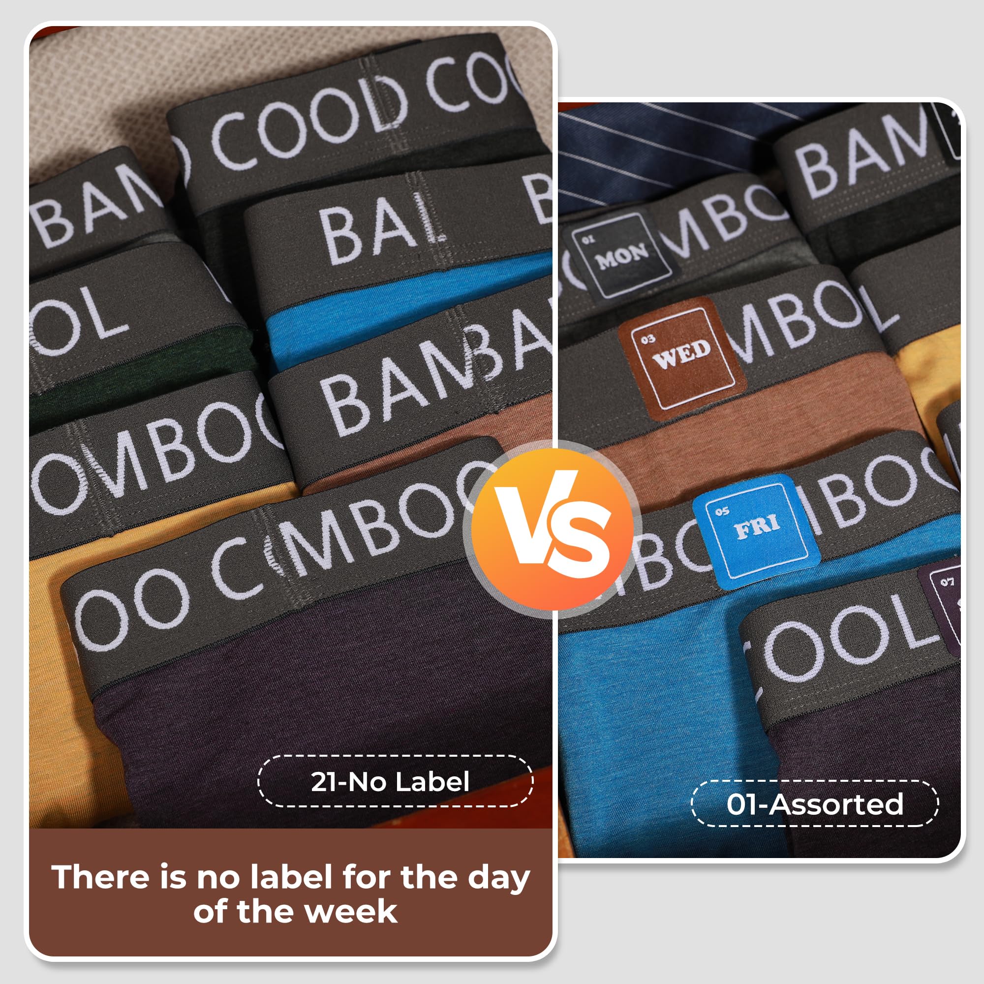 BAMBOO COOL Ultra Soft & breathable Mens Underwear Boxer Briefs Pack