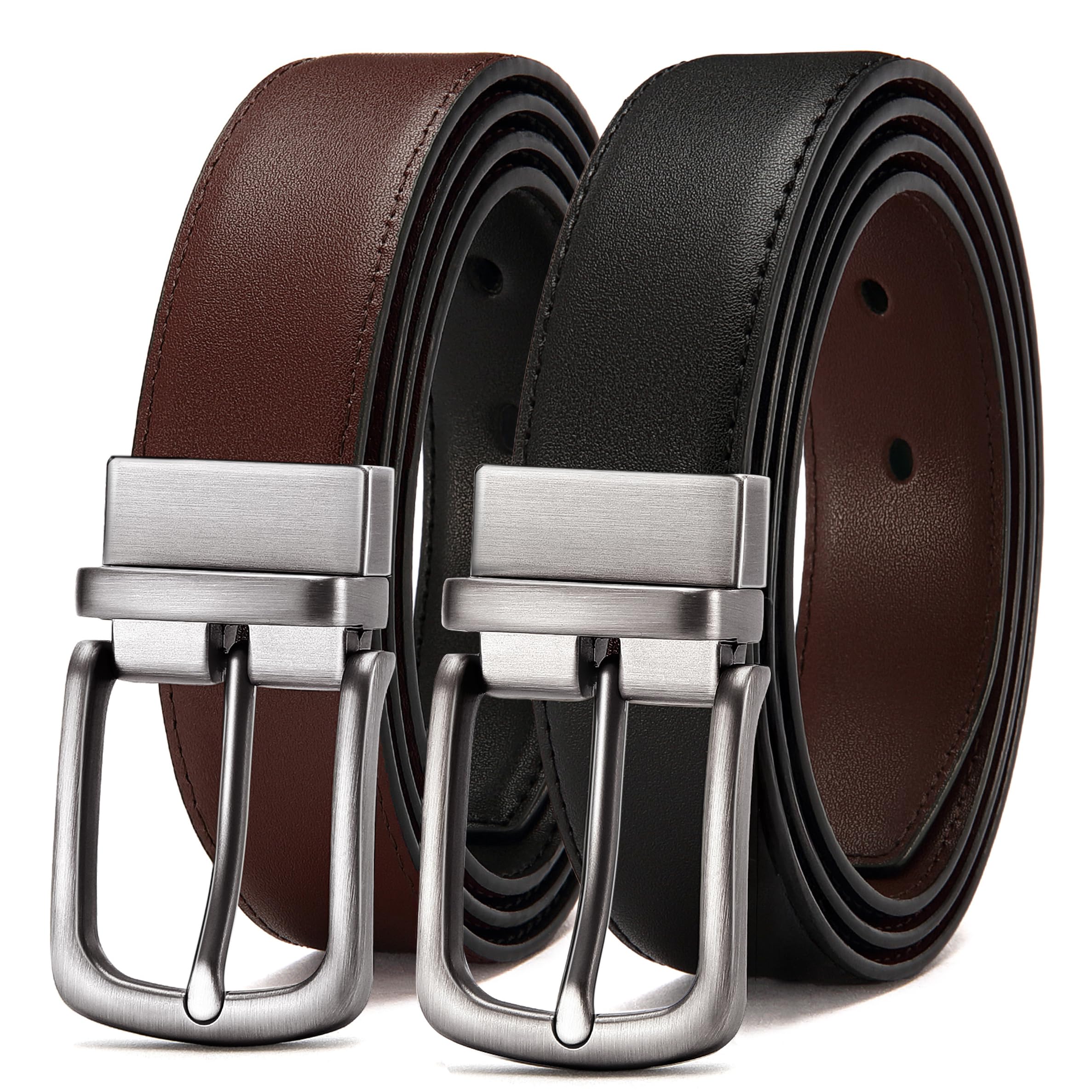 CHAOREN Reversible Belt Men 1 Piece - 1.25" Leather Dress Belt