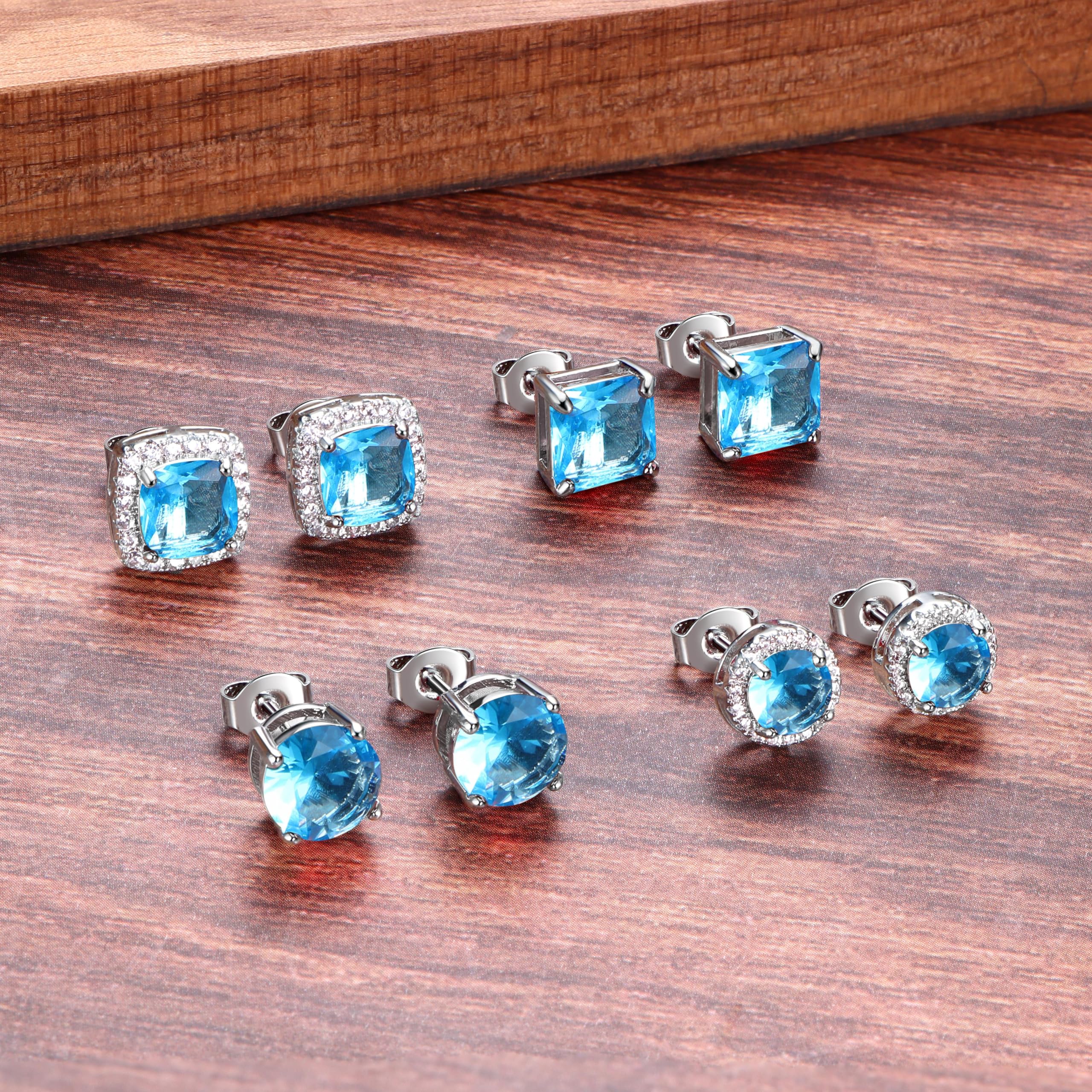 MILACOLATO S925 Sterling Silver Stud Earrings for Women Men Hypoallergenic 18K Gold Plated Cubic Zirconia Earrings Studs Brilliant Simulated Diamond Halo Earring for Sensitive Ears